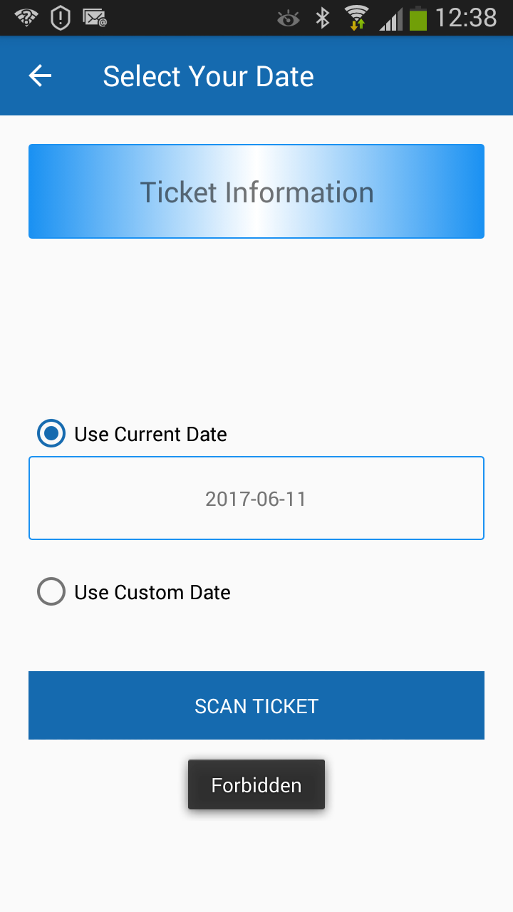 Smart phone ticket scanning forbidden