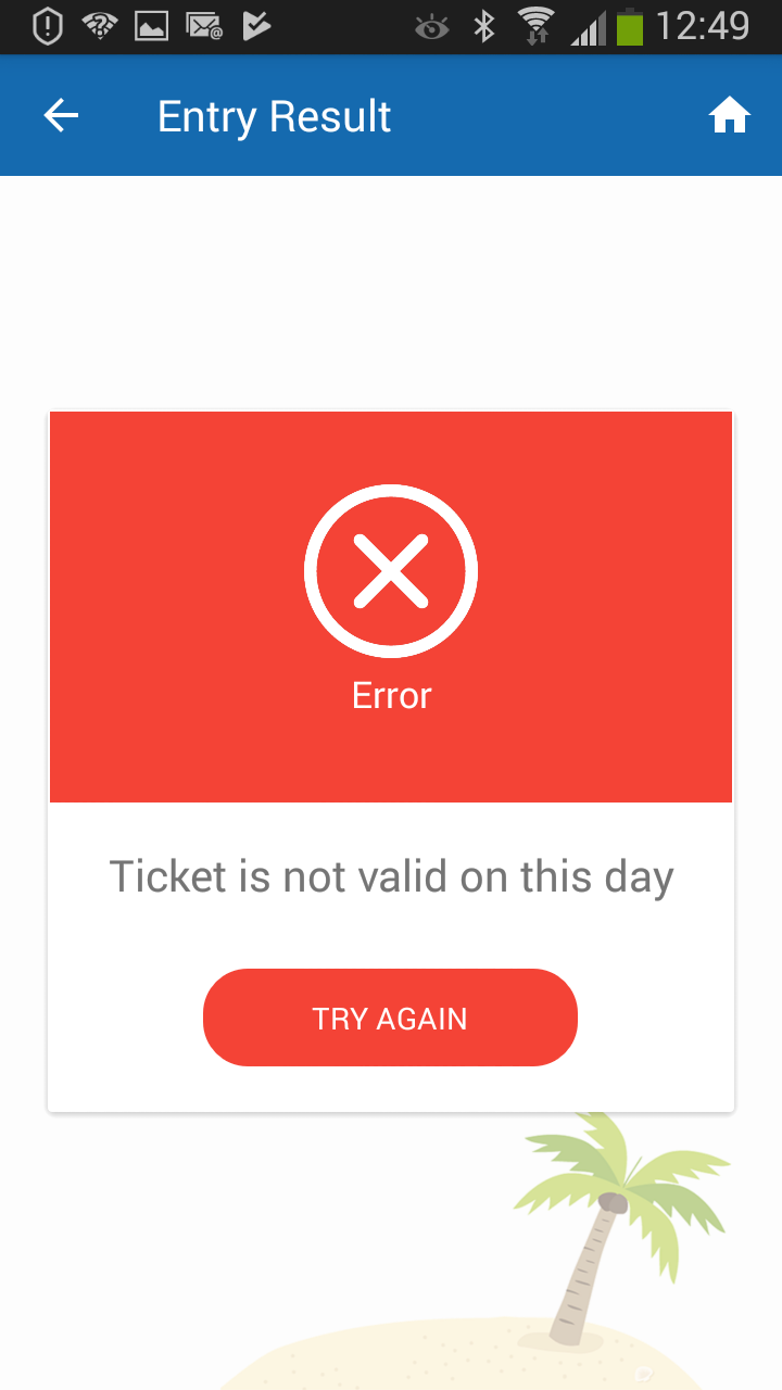 smart phone ticket scanning wrong date error